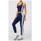 Custom Yoga Sets|Wholesale Yoga set with color blocking for outdoor running and fitness