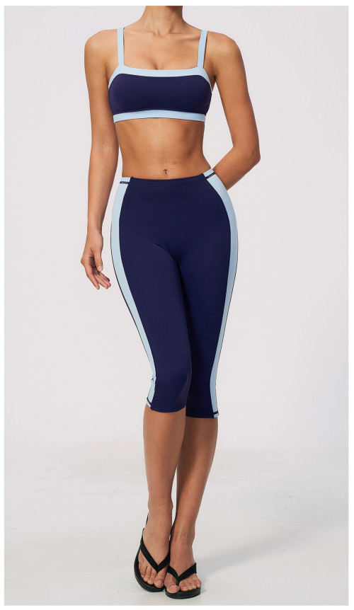 Custom Yoga Sets|Wholesale Color-blocked yoga set for women slim fit sweat-wicking and breathable