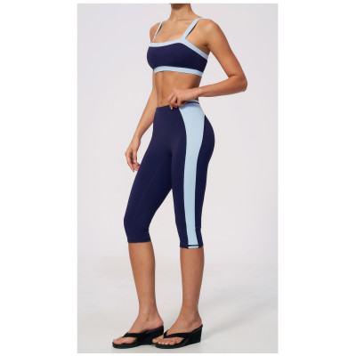 Custom Yoga Sets|Wholesale Color-blocked yoga set for women slim fit sweat-wicking and breathable