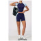 Custom Yoga Sets|Wholesale New women's color-blocked short yoga outfit for Pilates training