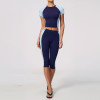 Custom Yoga Sets|Wholesale New yoga set, slimming peach-shaped buttock training cropped pants