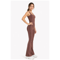 Custom Yoga Sets|New Yoga Set Supplier Color-Blocked Yoga Flared Pants Set for Sports and Fitness