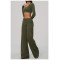 Custom Yoga Sets|Supplier of New Slim-Fit Athletic Set: High-Stretch Cropped Long-Sleeve Yoga Set