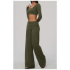 Custom Yoga Sets|Supplier of New Slim-Fit Athletic Set: High-Stretch Cropped Long-Sleeve Yoga Set