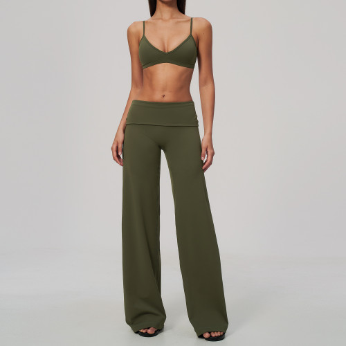 Custom Yoga Sets|Supplier of High-stretch yoga set featuring a strappy, open-back design