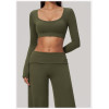 Custom long-sleeved sweatshirt |Wholesale Long-sleeve athletic top with a U-neck slimming.