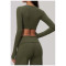 Custom long-sleeved sweatshirt |Wholesale Long-sleeve athletic top with a U-neck  slimming.