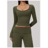 Custom long-sleeved sweatshirt |Wholesale High-Stretch Slim-Fit Long-Sleeve Yoga Pilate Training Top
