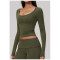 Custom long-sleeved sweatshirt |Wholesale High-Stretch Slim-Fit Long-Sleeve Yoga Pilate Training Top