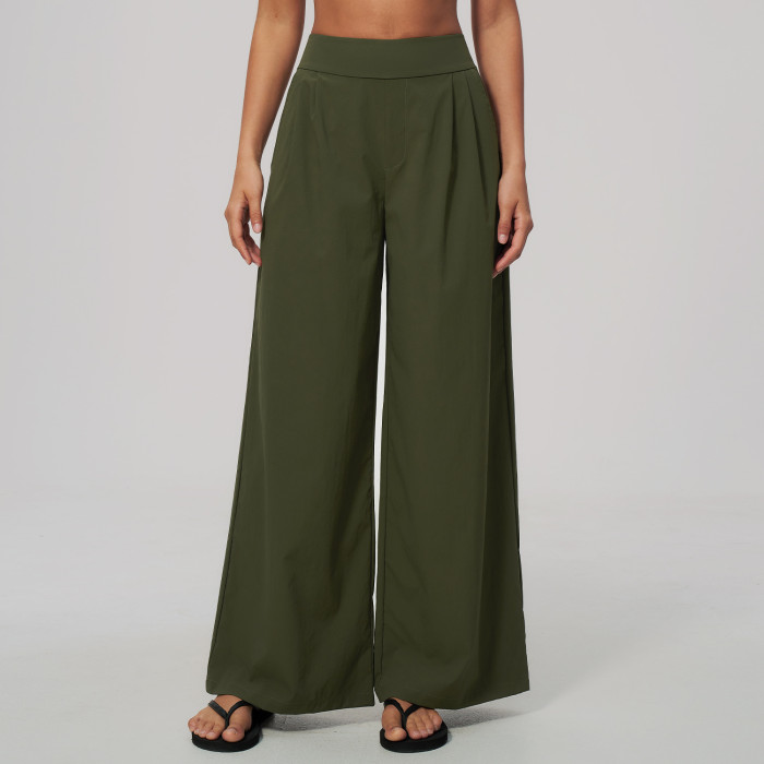 Custom sports sweatpants|Wholesale Loose-fitting wide-leg pants highly elastic quick-drying