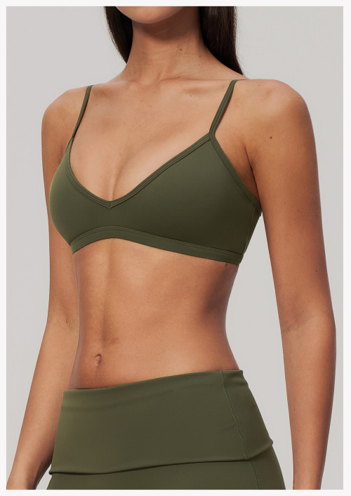 Custom Yoga bra|Wholesale Women's Sports Bra – V-Neck Open-Back High-Stretch, Breathable, Quick-Dry