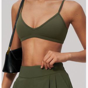 Custom Yoga bra|Wholesale Women's Sports Bra – V-Neck Open-Back High-Stretch, Breathable, Quick-Dry