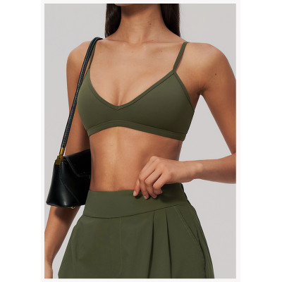 Custom Yoga bra|Wholesale Women's Sports Bra – V-Neck Open-Back High-Stretch, Breathable, Quick-Dry