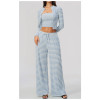 Custom Yoga Sets|Supplier of Striped Yoga Outfit Set –Comfortable Breathable Activewear for Fitness