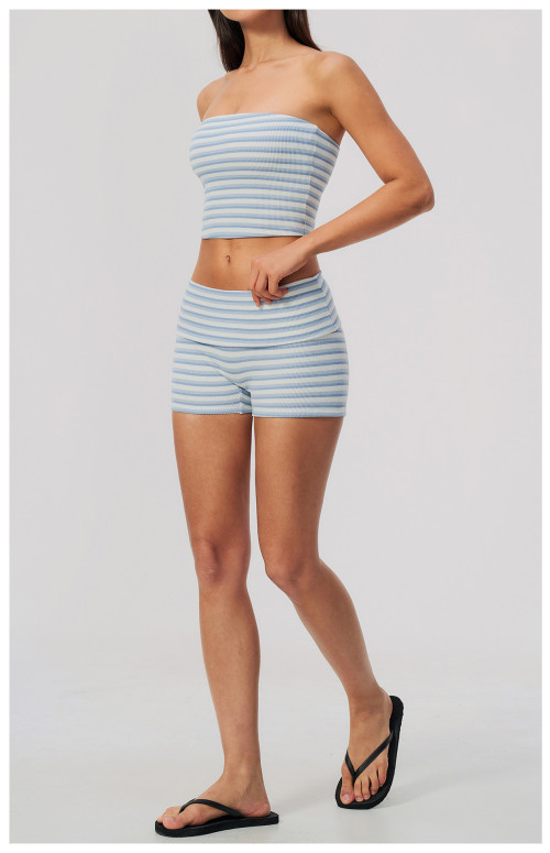 Custom Yoga Sets|Supplier of Breathable and stylish double-sided fleece yoga tube top for sports