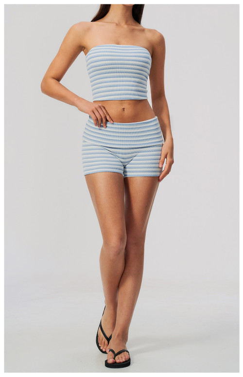Custom Yoga Sets|Supplier of Breathable and stylish double-sided fleece yoga tube top for sports