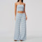 Custom Yoga Sets|Supplier of Sophisticated Yoga Set: Striped Casual Wide-Leg Pants Outfit