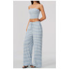 Custom Yoga Sets|Supplier of Sophisticated Yoga Set: Striped Casual Wide-Leg Pants Outfit