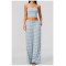 Custom Yoga Sets|Supplier of Sophisticated Yoga Set: Striped Casual Wide-Leg Pants Outfit