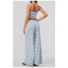 Custom Yoga Sets|Supplier of Sophisticated Yoga Set: Striped Casual Wide-Leg Pants Outfit