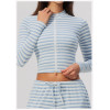 Custom Yoga Jackets | Wholesale New slim-fit striped fitness jacket with a stand-up collar.