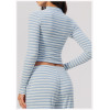 Custom Yoga Jackets | Wholesale New slim-fit striped fitness jacket with a stand-up collar.
