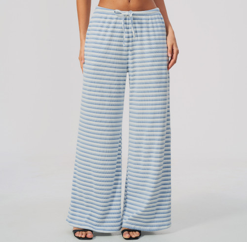 Custom sports sweatpants|Wholesale Women Striped Loose-Fit Yoga Pant–Casual Stylish Athletic Trouser