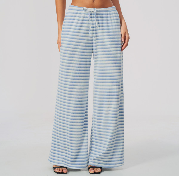 Custom sports sweatpants|Wholesale Women Striped Loose-Fit Yoga Pant–Casual Stylish Athletic Trouser