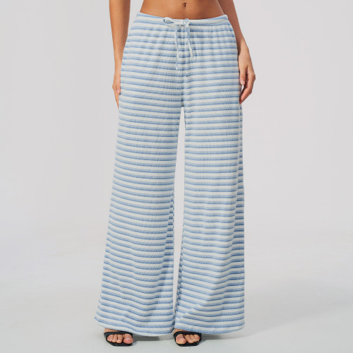 Custom sports sweatpants|Wholesale Women Striped Loose-Fit Yoga Pant–Casual Stylish Athletic Trouser