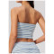 Custom Yoga bra|Wholesale Striped strapless sleeveless off-the-shoulder form-fitting yoga tank top