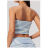 Custom Yoga bra|Wholesale Striped strapless sleeveless off-the-shoulder form-fitting yoga tank top