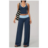 Custom Yoga Sets|Supplier of  High-waisted, quick-dry yoga set featuring a color-block halter top
