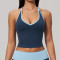 Custom Yoga Vest|Wholesale Color-block V-neck halter yoga tank top with built-in pads for fitness