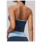 Custom Yoga Vest|Wholesale Color-block V-neck halter yoga tank top with built-in pads for fitness