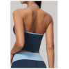 Custom Yoga Vest|Wholesale Color-block V-neck halter yoga tank top with built-in pads for fitness