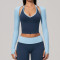 Custom long-sleeved sweatshirt |Wholesale Long-sleeve open-back yoga shrug/cover-up for outdoor