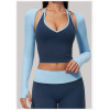 Custom long-sleeved sweatshirt |Wholesale Long-sleeve open-back yoga shrug/cover-up for outdoor