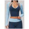 Custom long-sleeved sweatshirt |Wholesale Long-sleeve open-back yoga shrug/cover-up for outdoor