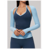 Custom long-sleeved sweatshirt |Wholesale Long-sleeve open-back yoga shrug/cover-up for outdoor