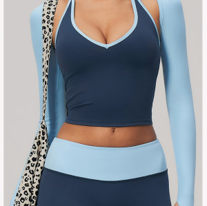 Custom long-sleeved sweatshirt |Wholesale Long-sleeve open-back yoga shrug/cover-up for outdoor