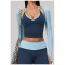 Custom long-sleeved sweatshirt |Wholesale Long-sleeve open-back yoga shrug/cover-up for outdoor
