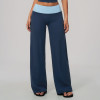 Custom yoga leggings|Wholesale Color-block waistband casual-chic flared yoga pants