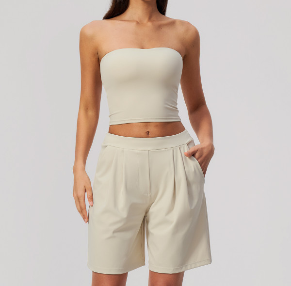 Custom Yoga Sets|Supplier of Breathable and stylish strapless yoga tank top for sports and fitness
