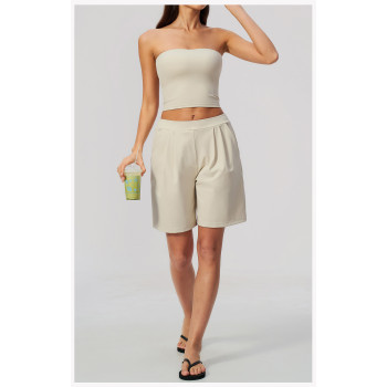 Custom Yoga Sets|Supplier of  Breathable and stylish strapless yoga tank top for sports and fitness