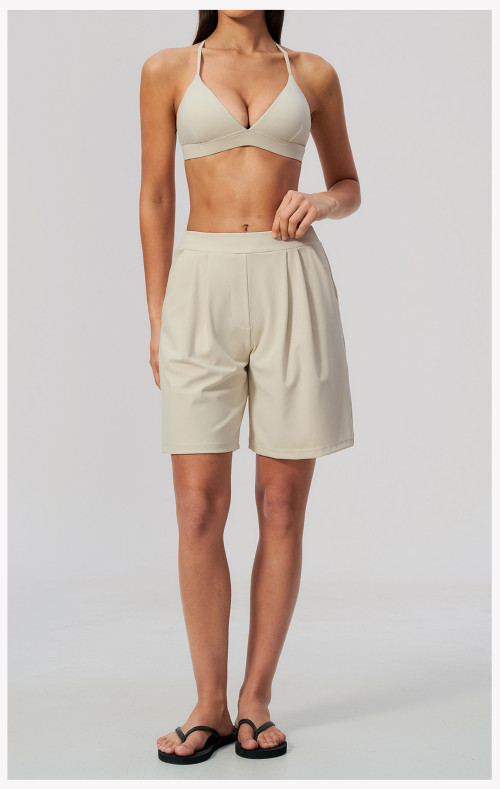 Custom Yoga Sets|Supplier of  Casual High-Waisted Yoga Set with Spaghetti Straps and V-Neck