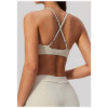 Custom Yoga bra|Wholesale V-neck form-fitting quick-dry yoga bra running or wearing as an outer top