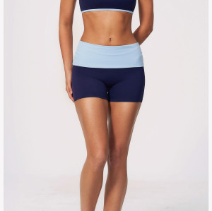 Custom Yoga Sets|Supplier of Color-block yoga set featuring tube top butt-lifting tummy-control