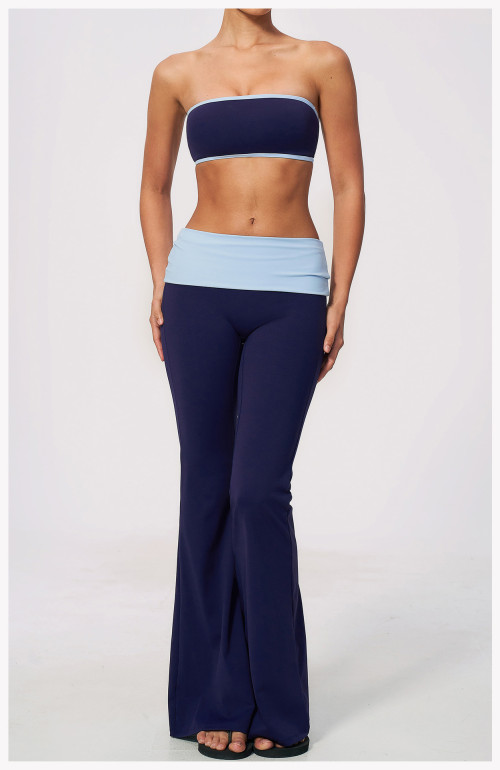 Custom Yoga Sets|Supplier of  Color-block strapless yoga set high-waisted tummy-control quick-dry