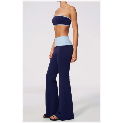 Custom Yoga Sets|Supplier of  Color-block strapless yoga set high-waisted tummy-control quick-dry