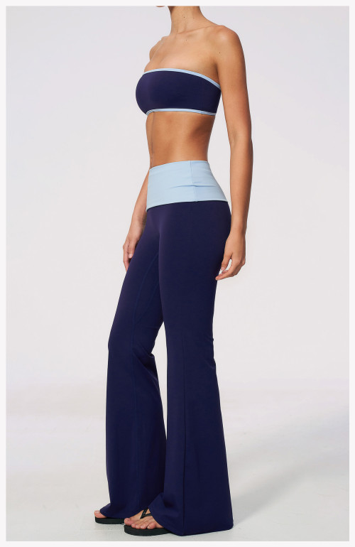 Custom Yoga Sets|Supplier of  Color-block strapless yoga set high-waisted tummy-control quick-dry